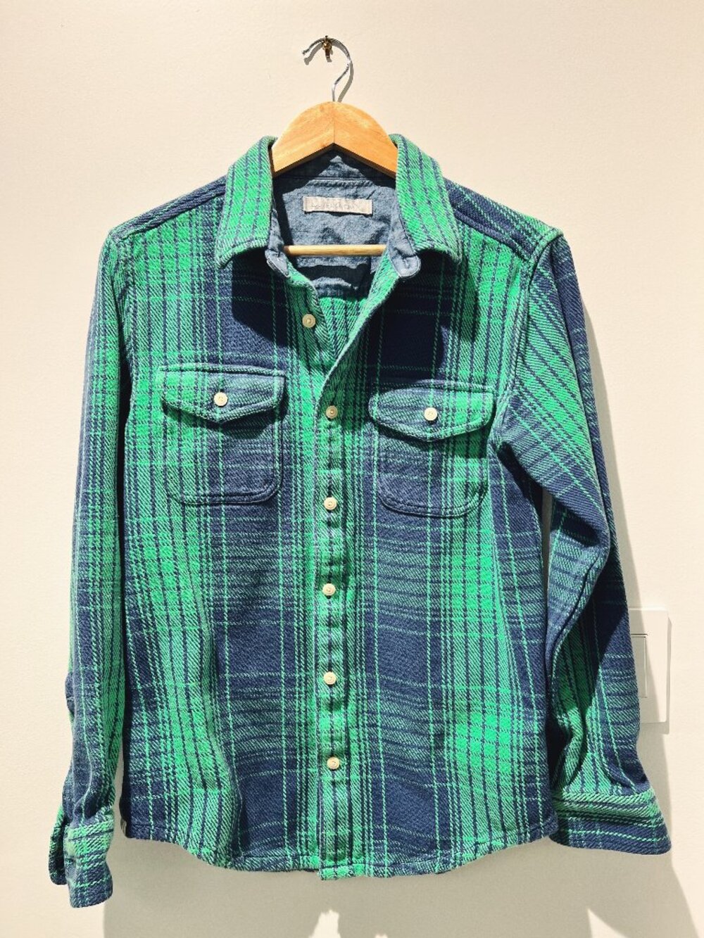 Men's Outerknown Blanket Shirt | Blue & Green Plaid | Sz. S